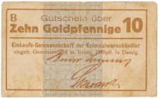 Danzig, 10 Goldpfennige Reference: Podczaski WD-108/B/4
Grade: F