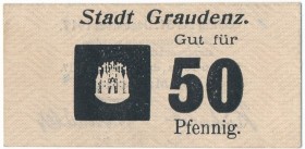 Graudenz (Grudziądz), 50 fenigów 1917 Reference: Podczaski W-016/A/2a
Grade: UNC/AU