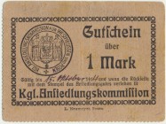 Poznań - Wszemborz - Królewska Komisja Osadnicza, 1 marka (1914)
Rzadki bon niemieckojęzyczny. Reference: Podczaski P-165.A.4g
Grade: XF-