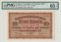 Posen 10 rubles 1916 - E - PMG 65 EPQ
Typologicznie banknot rzadki w stanach emisyjnych.&nbsp;
Piękna i bezdyskusyjnie naturalna sztuka. Drobna niedos...