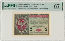 2 marki 1916 Generał - B - PMG 67 EPQ - OKAZOWY
Fenomenalnie zachowany banknot.&nbsp;
Okazowa sztuka w pełnym tego słowa znaczeniu.&nbsp;
Ostre rogi, ...