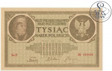 1.000 marek 1919 - E - Kolekcja Lucow
Odmiana na papierze ze znakiem wodnym 'plastry miodu'.
Niegdyś najpospolitsza, dziś trudniej dostępna.&nbsp;
Zła...