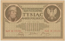 1.000 marek 1919 - 2 x Ser. B - WYŚMIENITY
Odmiana wydrukowana na kremowym papierze ze znakiem wodnym plastry miodu.

Druga najrzadsza ze wszystkich o...