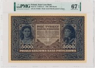 5.000 marek 1920 - III Serja A - PMG 67 EPQ
Najrzadsza i słusznie najwyżej wyceniana w katalogach odmiana 5.000 marek.&nbsp;
Ceniona pierwsza seria A....