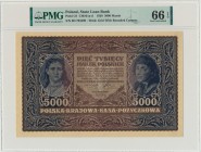 5.000 marek 1920 - III Serja H - PMG 66 EPQ
Najrzadsza i słusznie najwyżej wyceniana w katalogach odmiana 5000 marek.&nbsp;
Wyśmienity, emisyjny stan ...
