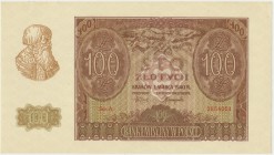 100 złotych 1940 - A -
Rzadziej notowana pierwsza seria A.&nbsp;
Lekkie ugięcie w pionie.
Emisyjnej świeżości banknot.&nbsp;
Prezencja piękna. Referen...