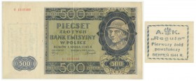 500 złotych 1940 - B - ze stemplem REGUŁA - bardzo ładny
Banknot okupacyjny z poszukiwanym stemplem - A.K. 'Reguła' Pierwszy Żołd powstańczy SIERPIEŃ ...