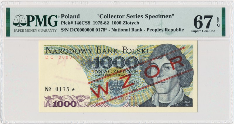 1.000 złotych 1982 - WZÓR - DC 0000000 No.0175 - PMG 67 EPQ
Emisyjny stan zachow...