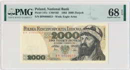 2.000 złotych 1982 - BP - PMG 68 EPQ - pierwsza seria rocznika
Pierwsza seria rocznika.&nbsp;
Emisyjny stan zachowania.'
Najwyżej oceniony egzemplarz ...