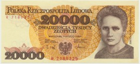 20.000 złotych 1989 - R -
Rzadka seria.&nbsp;
Emisyjny stan zachowania. Reference: Miłczak 175b
Grade: UNC