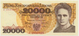 20.000 złotych 1989 - Z - rzadka seria
Bardzo rzadka, ostatnia seria.&nbsp;
Stan emisyjny. Reference: Miłczak 175a
Grade: UNC