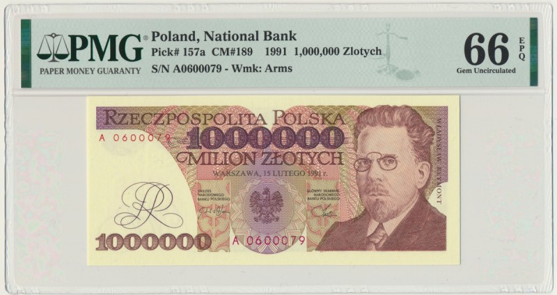 1 milion złotych 1991 - A - PMG 66 EPQ - rzadsza, pierwsza seria
Lubiana i poszu...