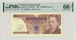 1 milion złotych 1991 - A - PMG 66 EPQ - rzadsza, pierwsza seria
Lubiana i poszukiwana pierwsza seria A.&nbsp;
Emisyjny stan zachowania.&nbsp;
Zazwycz...