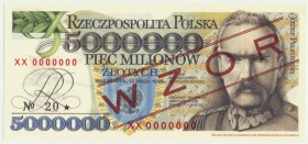 5 milionów złotych 1995 WZÓR - XX 0000000 -
Wzór oficjalnej repliki banknotu niewprowadzonego do obiegu.&nbsp;
Nisko nakładowy egzemplarz z serią XX.
...