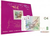 PWPW 04, Ptaszki (2004) - AA - dzwon farbą - w emisyjnym folderze
Wariant serii AA. Zabezpieczanie dzwonem z farbą.
W komplecie dedykowany różowy fold...