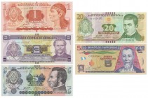 Honduras, Set of lempiras 1-20 (5 pcs.) 2016
Banknoty drukowana przez PWPW. Sygnowane.&nbsp;
Grade: UNC