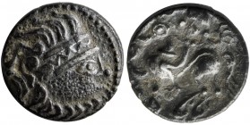 Eastern Celts, Drachm type Kapostaler
Very nicely preserved Celtic drachma, which is an imitation of the coin of Philip II of Macedon. Piece in an old...
