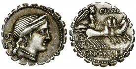 Roman Republic, C. Naevius Balbus, Denarius serratus
Roman Republic

C. Naevius Balbus, Denar serratus 79 BC, Rome mint
Obverse: diademed head of Venu...
