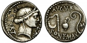 Roman Republic, Julius Caesar, Denarius
Roman Republic
Julius Caesar (47-46 BC), Denarius 46 BC, uncertain mint in North Africa (Utica?)
Obverse: head...