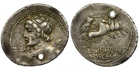 Roman Republic, Licinius Macer, Denarius
Very nice denarius minted in Rome in 84 BC by one of the monetary triumvirs (Latin triumvir monetalis) that y...