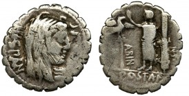 Roman Republic, Postumius Albinus, Denarius serratus
The offered denarius was minted in 81 BC, in which Sulla, after finally defeating the populists c...