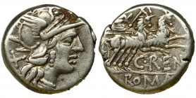 Roman Republic, Renius, Denarius
A very interesting denarius due to the rather unusual reverse, i.e. two bucks harnessed in the bida.
Roman Republic
C...