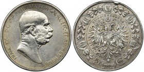 Austria, Franz Joseph I, 5 Korona Wien 1909 - Marshall type
&nbsp; Reference: Herinek 772
Grade: VF+