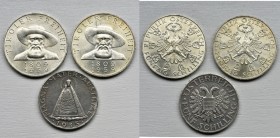 Set, Austria, Schillings (3 pcs.)
Set of 3 coins.
Zestaw trzech monet:
50 szylingów 1959 (x2)
5 szylingów 1935