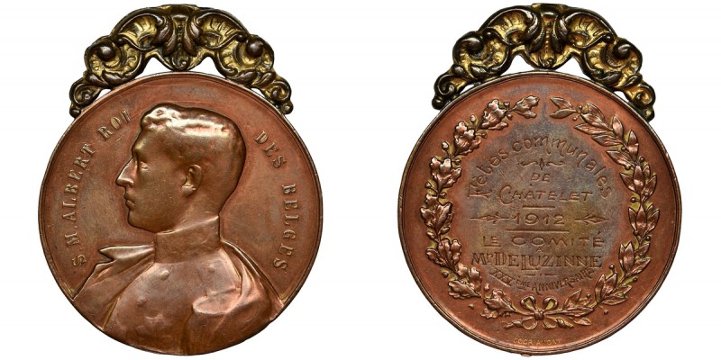 Belgium, King Albert, Medal with engraving 1912
Medal signed COCRIAMONT by Josef...