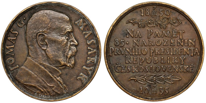 Czechoslovakia, President T.G.Masaryk 85th Birthday, Medal 1935
Medal by Otakar ...