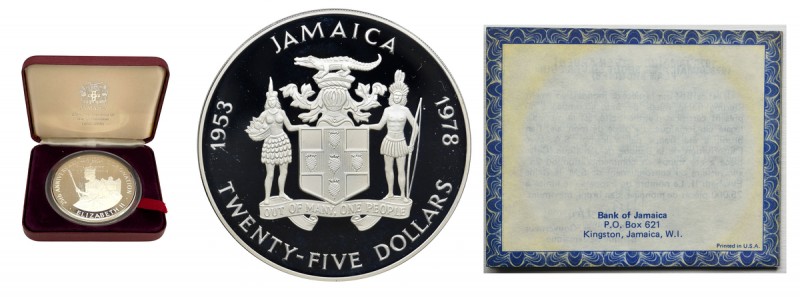 Jamaica, Elizabeth II, 25 dollars London 1978 - 25th anniversary of the coronati...