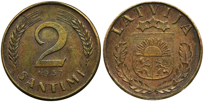 Latvia, Latvian Republic, 2 Santimi 1937 - RARE DATE
Rare date. Very nice coin.
...
