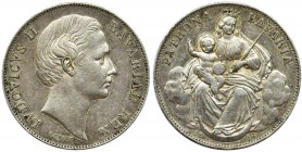 Germany, Bavaria, Ludwig II, Thaler Munich 1866
Nice piece. Background with a lot of coin luster.
Vertical scratch on the portrait.
Design by Carl Fri...