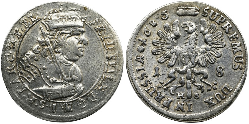 Germany, Brandenburg-Prussia, Friedrich Wilhelm, 18 groschen Konigsberg 1685 HS
...