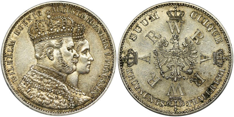 Germany, Kingdom of Prussia, Wilhelm I, Crown Thaler Berlin 1861
Good details an...