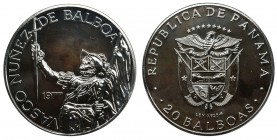 Panama, 20 balboas 1977 - Vasco Nunez De Balboa - PROOF
Proof.
Moneta wybita stemplem lustrzanym.
Srebro próby&nbsp;'925'.
Waga 131.46 g. Reference: K...