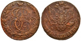 Russia, Catherine II, 5 Kopecks Jekaterinburg 1780 EM
Nice shiny coin.
Bardzo ładna moneta z połyskiem. Reference: Bitkin 631
Grade: XF