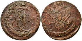 Russia, Catherine II, 5 Kopecks Jekaterinburg 1783 EM
Nice piece.
Ładny egzemplarz. Reference: Bitkin 634
Grade: XF-