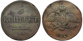 Russia, Nicholas I, 5 Kopecks Suzun 1834 CM
Variety with mint mark CM.
Odmiana z oznaczeniem mennicy CM.
Reference: Bitkin 671
Grade: VF