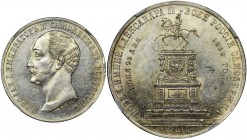 Russia, Alexander II, Rubel Petersburg 1859 - NGC MS60
Commemorative issue. Monument rouble minted for the unveiling of the monument to Nicholas I in ...