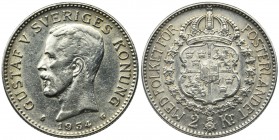 Sweden, Gustav V, 2 Krone Stockholm 1934
Silver '800'.
Srebro próby '800'. Reference: KM 787
Grade: VF+