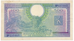 Belgium, 500 francs (100 belgas) 1943
Pressed.
Prostowany.
Dobra prezencja. Reference: Pick# 124
Grade: VF+
