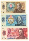 Czechoslovakia, Set of 10-50 crowns 1986-88 (3pcs.)
All uncirculated.
Stany bankowe.&nbsp; Reference: Pick# 94-96
Grade: UNC