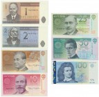 Estonia, Set of 1-100 crowns 1991-94, 2007 (7pcs.)
All uncirculated.
Stany bankowe.
Grade: UNC