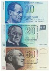 Finland, Set od 10,20,50 markaas 1986 - 1993 (3pcs.)
All uncirculated.
Stany bankowe. Reference: Pick# 112,113,118
Grade: UNC