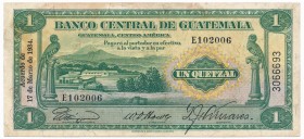 Guatemala, 1 quetzal 1934
Several folds. Pressed.&nbsp;
On left margin minor paper pull.
Good eye appeal.
Kilka złamań. Rozprostowany.
Na lewym margin...