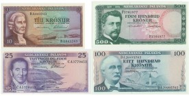 Iceland, Set of 10-500 kronas 1961 (4pcs.)
All crisp and uncirculated.
Pięknie zachowane. Reference: Pick# 42-45
Grade: UNC