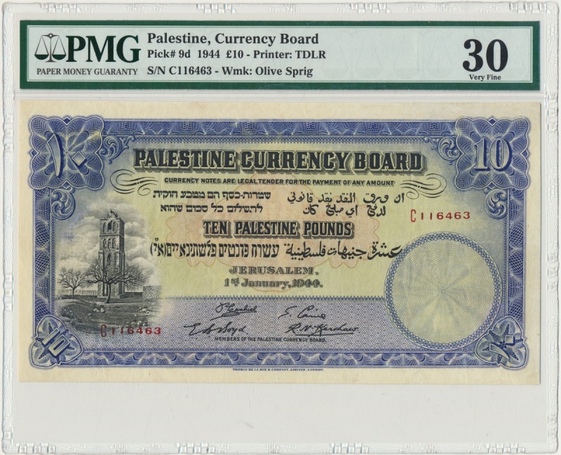 Palestine, 10 pounds 1944 - PMG 30
Very rare note from Palestine.&nbsp;
Rare 194...