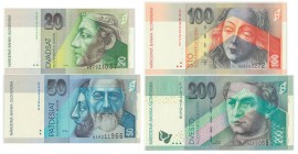 Slovakia, Set of 20-200 crowns 1993-2006 (4 pcs.)
Uncirculated.
Stany bankowe.
Grade: UNC