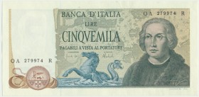 Italy, 5.000 lirs 1973
Uncirculated.&nbsp;
Crisp paper with original shine.
Pięknie zachowane.&nbsp;
Rzadszy banknot. Reference: Pick# 102b
Grade: UNC...